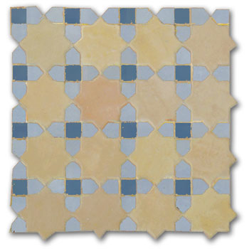 Mosaic House Moroccan tile Tanger C 11-17-2 Light Blue,   Beige,   Sky Blue,    solid zellige, mosaic, zellij, field, pattern, glaze, stars, classic 